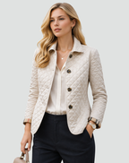 Women’s Quilted Jacket Button Front Collared Outerwear