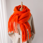 Women’s Cashmere-Feel Winter Scarf – Soft Oversized Fringed Wrap for Cold-Weather Everyday and Occasion Wear