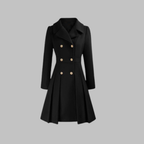 Dami - Classy Double Button Long Sleeve Coat