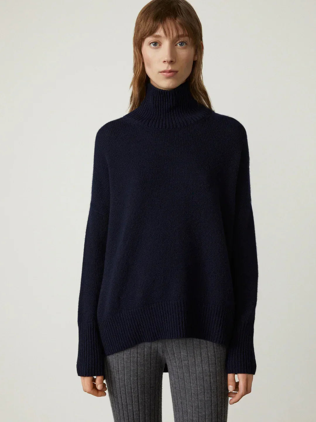 Women’s Cashmere Blend Roll-Neck Jumper – Soft Knit for Autumn and Winter