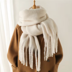Women’s Cashmere-Feel Winter Scarf – Soft Oversized Fringed Wrap for Cold-Weather Everyday and Occasion Wear