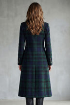 Highland check silhouette | Wool blend coat