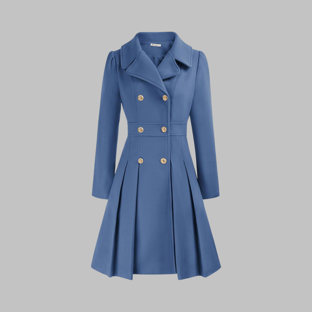 Dami - Classy Double Button Long Sleeve Coat