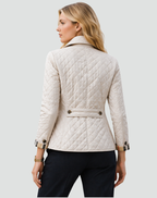 Women’s Quilted Jacket Button Front Collared Outerwear