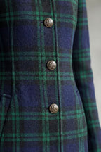 Highland check silhouette | Wool blend coat