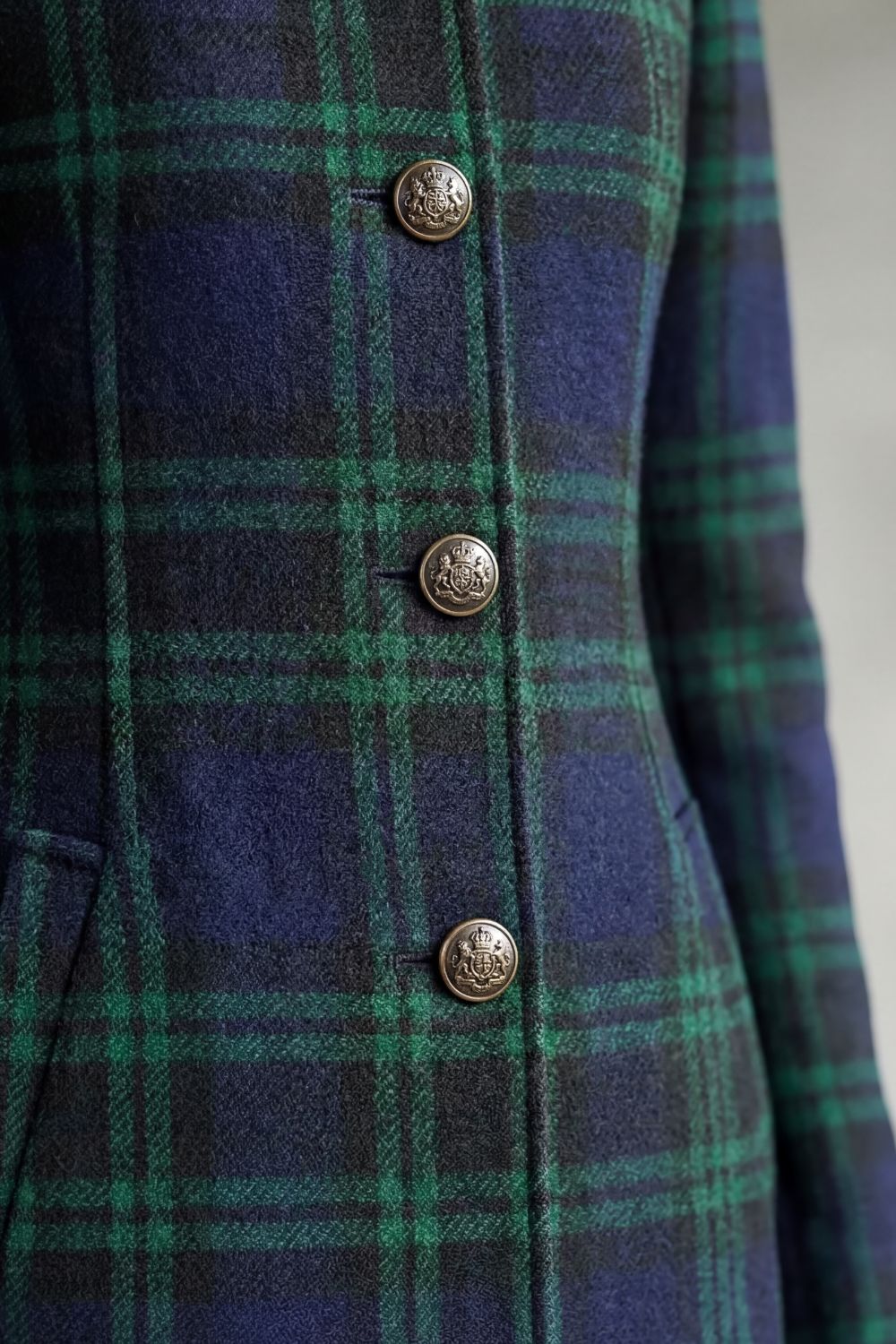 Highland check silhouette | Wool blend coat