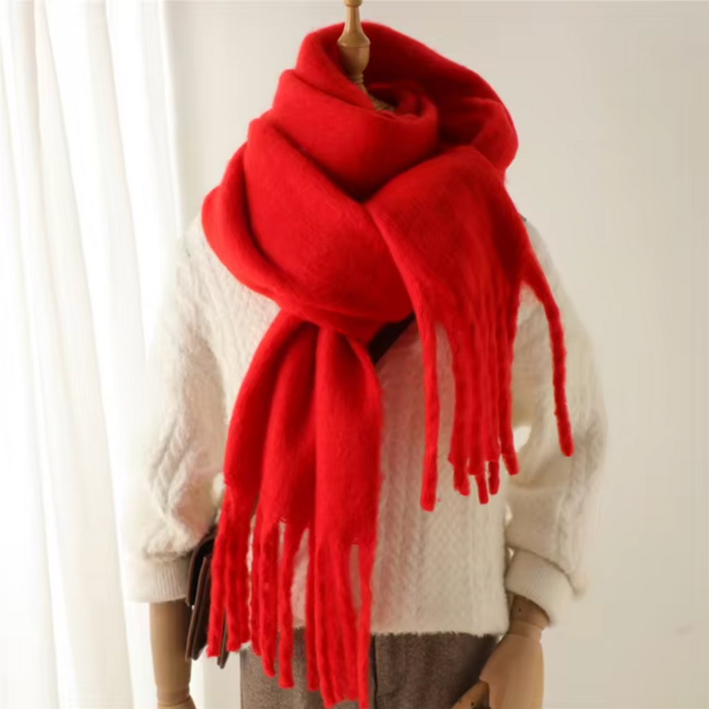 Women’s Cashmere-Feel Winter Scarf – Soft Oversized Fringed Wrap for Cold-Weather Everyday and Occasion Wear