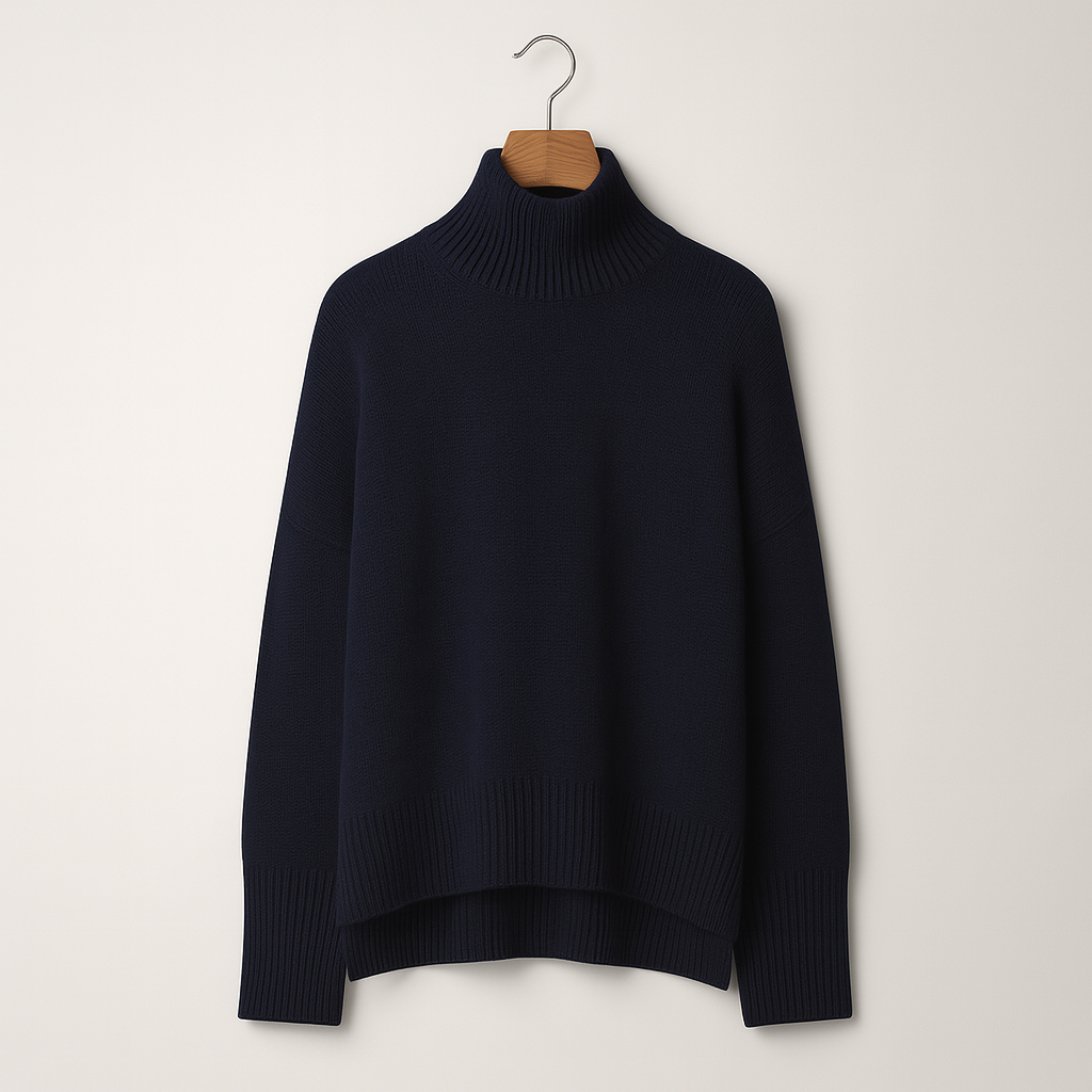 Women’s Cashmere Blend Roll-Neck Jumper – Soft Knit for Autumn and Winter