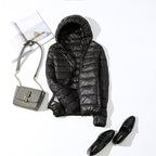 Women’s Shiny Quilted Puffer Jacket – Short Zip-Up Coat for Winter Wear