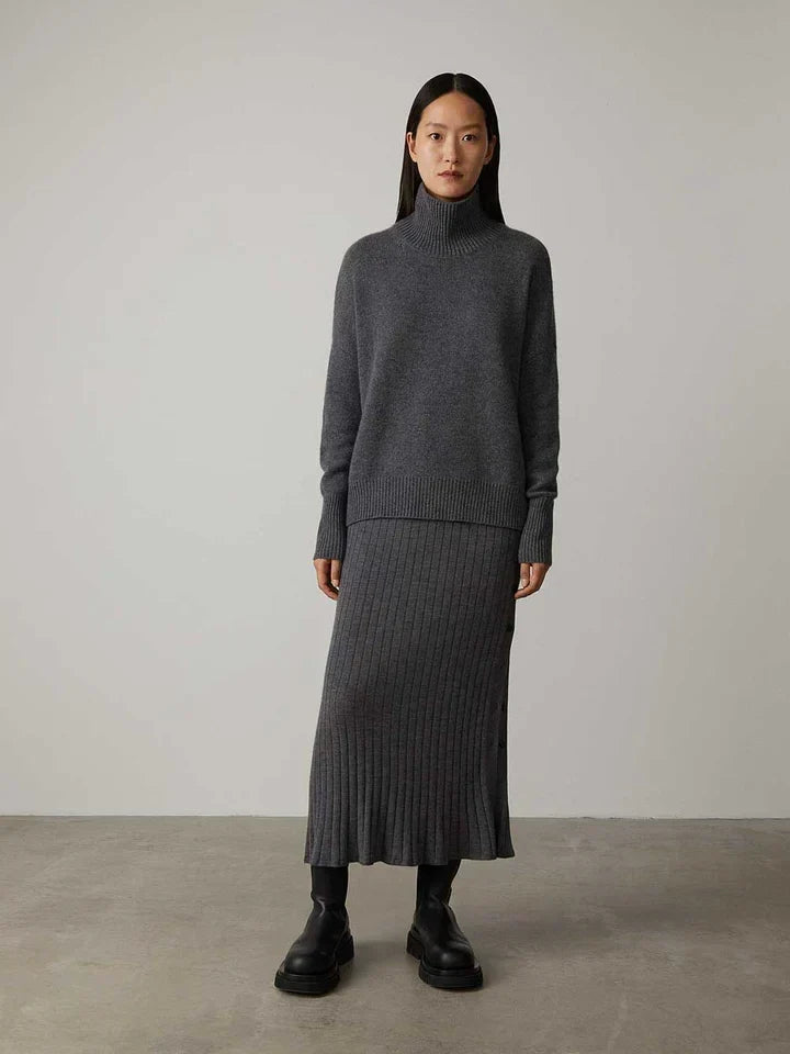 Women’s Cashmere Blend Roll-Neck Jumper – Soft Knit for Autumn and Winter