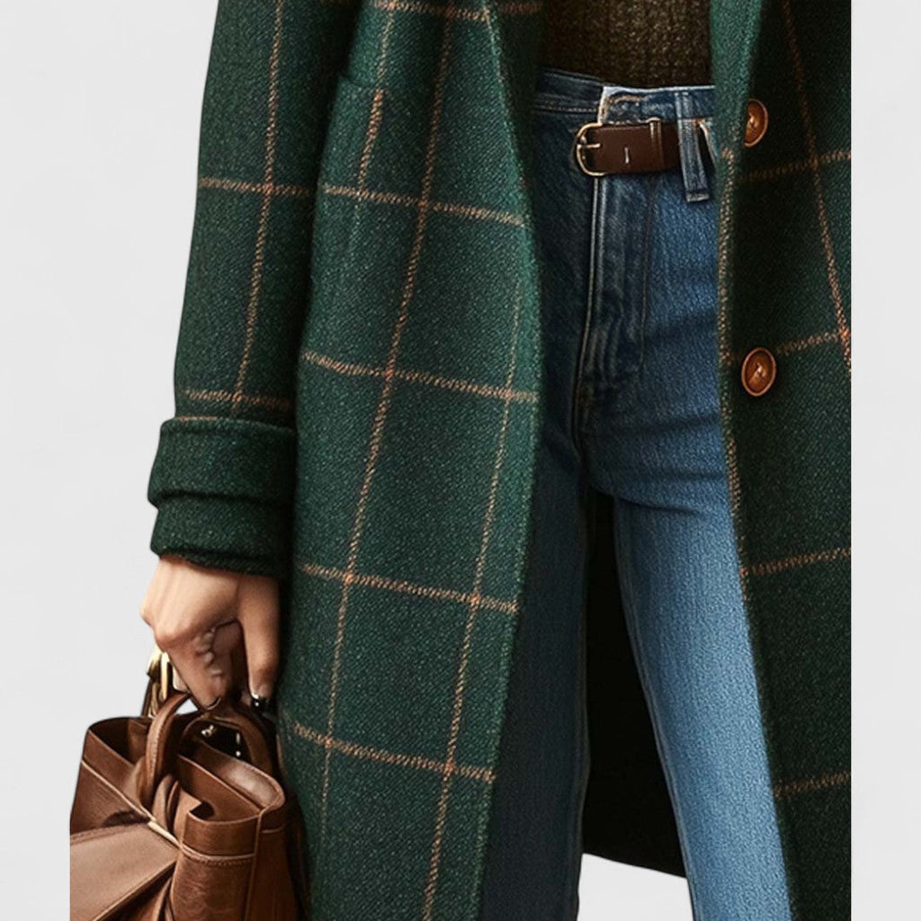 Aliah | Women’s Plaid Mid-Length Coat