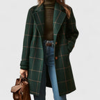 Aliah | Women’s Plaid Mid-Length Coat