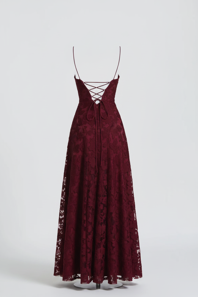 Women’s Lace Evening Maxi Dress Elegant Formal Occasion Gown