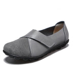 Women's Slip-On Leather Loafers with Textured Sole