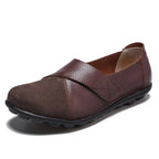 Women's Slip-On Leather Loafers with Textured Sole