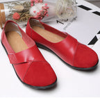 Women's Slip-On Leather Loafers with Textured Sole