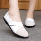 Women's Slip-On Leather Loafers with Textured Sole