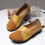 Women's Slip-On Leather Loafers with Textured Sole