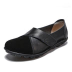 Women's Slip-On Leather Loafers with Textured Sole