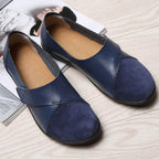 Women's Slip-On Leather Loafers with Textured Sole