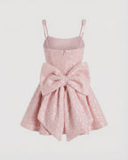 Women's Sequin Fit-and-Flare Mini Dress Square-Neck