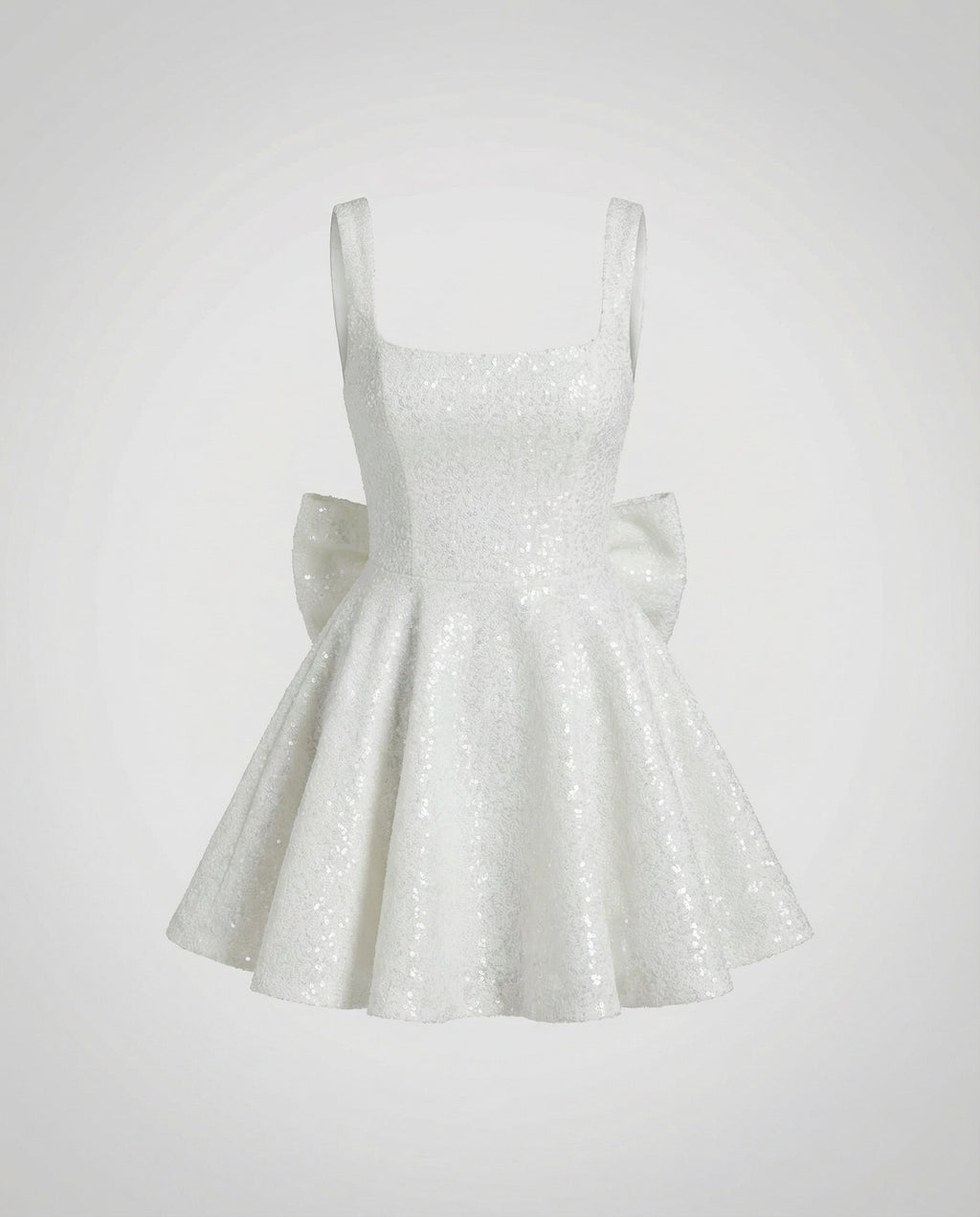 Women's Sequin Fit-and-Flare Mini Dress Square-Neck