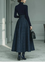 Women’s Turtleneck Skirt Co-Ord Set – High-Waist A-Line Autumn and Winter Occasion Wear