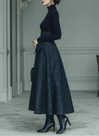 Women’s Turtleneck Skirt Co-Ord Set – High-Waist A-Line Autumn and Winter Occasion Wear