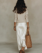 Women’s Satin Midi Dress and Knit Sweater Set