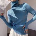 Women’s Ribbed Turtleneck Jumper Soft Stretch Knit Slim Fit Pullover