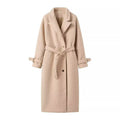 Women's Belted Teddy Coat with Notched Collar