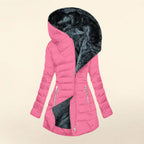 Women’s Plush-Lined Puffer Coat – Fitted Hooded Layer for Deep Winter Wear