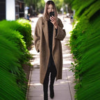 Women's Oversized Longline Coat Double-Breasted