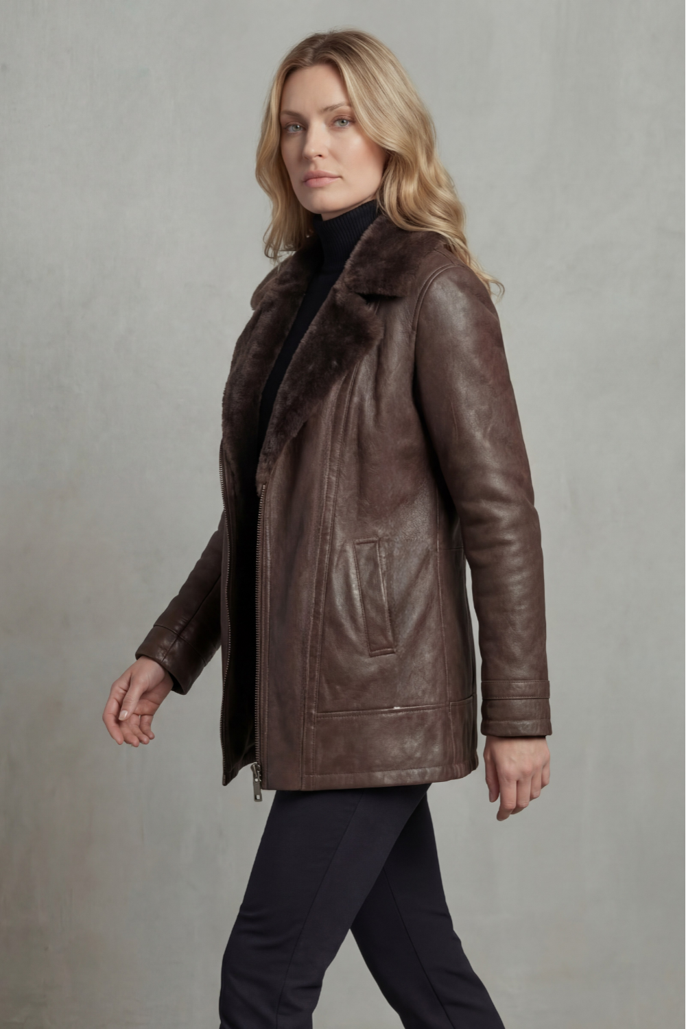 Shearling-lined elegance | Leather jacket