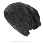 Unisex Textured Slouchy Knit Beanie – Stretch Winter Hat with Relaxed Patchwork Design