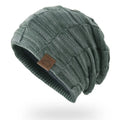 Unisex Textured Slouchy Knit Beanie – Stretch Winter Hat with Relaxed Patchwork Design