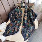Women’s Satin-Feel Square Scarf – Lightweight Printed Head and Neck Wrap for Elegant All-Season Styling