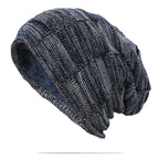 Unisex Textured Slouchy Knit Beanie – Stretch Winter Hat with Relaxed Patchwork Design