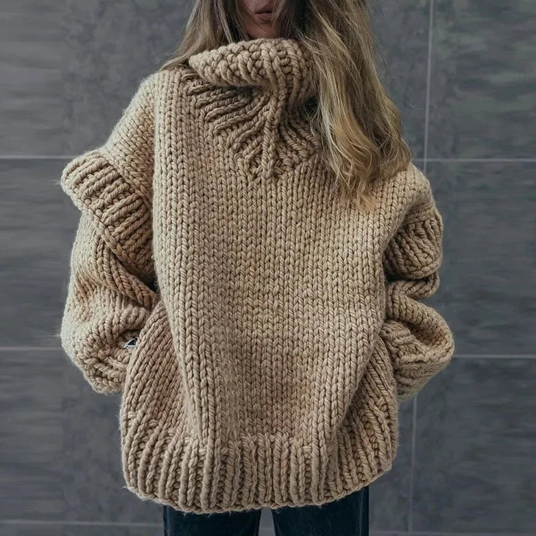 Women’s Chunky Turtleneck Knit Sweater – Oversized Winter Pullover for Cosy Cold-Weather Layering