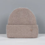 Women’s Soft Knit Beanie – Cashmere Rabbit-Fur Blend Winter Hat for Autumn and Winter Wear