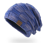 Unisex Textured Slouchy Knit Beanie – Stretch Winter Hat with Relaxed Patchwork Design