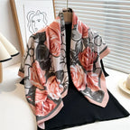 Women’s Satin-Feel Square Scarf – Lightweight Printed Head and Neck Wrap for Elegant All-Season Styling