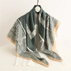 Women’s Satin-Feel Square Scarf – Lightweight Printed Head and Neck Wrap for Elegant All-Season Styling