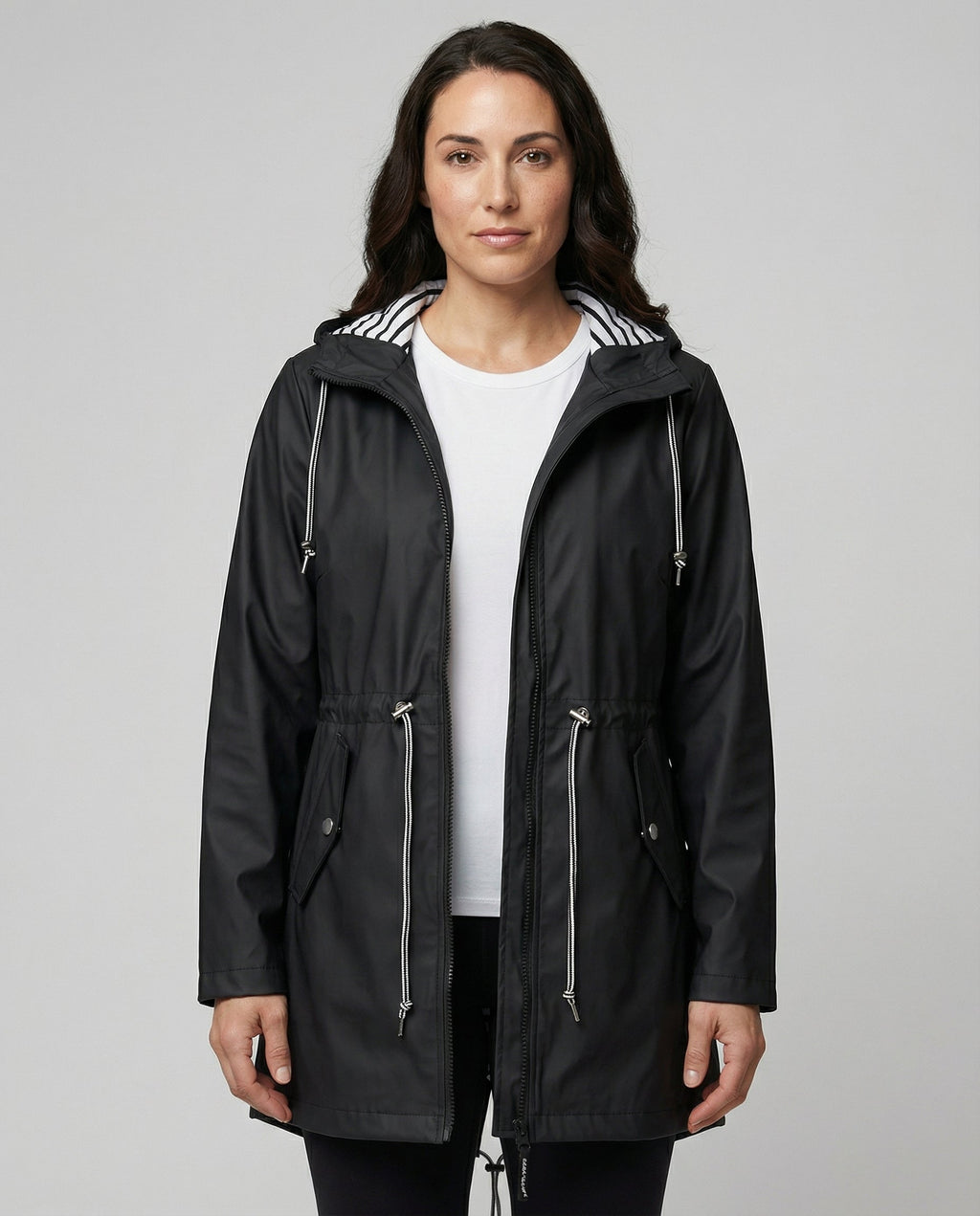 Women’s Water-Repellent Hooded Raincoat – Lightweight Adjustable Parka for Commuting and Travel