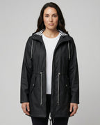 Women’s Water-Repellent Hooded Raincoat – Lightweight Adjustable Parka for Commuting and Travel