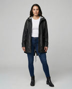 Women’s Water-Repellent Hooded Raincoat – Lightweight Adjustable Parka for Commuting and Travel