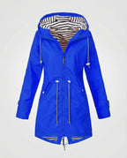 Women’s Water-Repellent Hooded Raincoat – Lightweight Adjustable Parka for Commuting and Travel