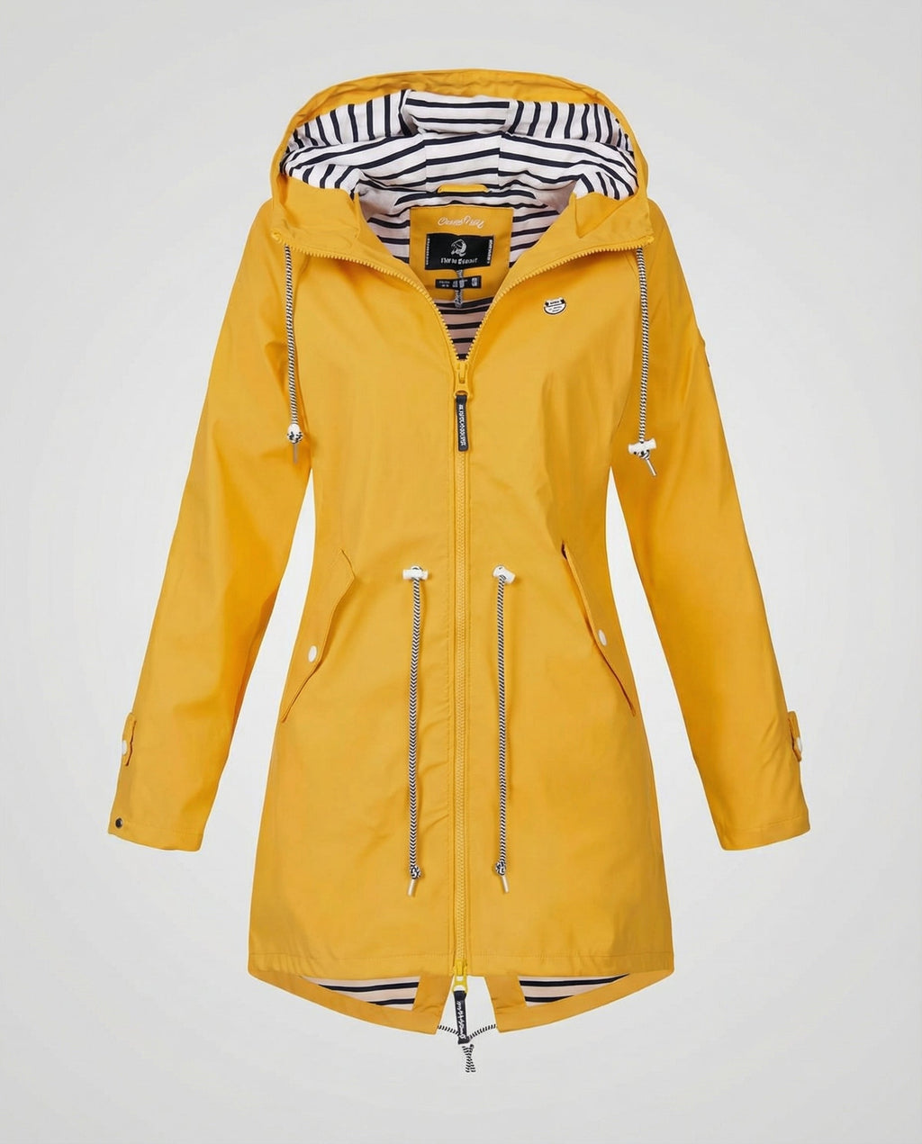 Women’s Water-Repellent Hooded Raincoat – Lightweight Adjustable Parka for Commuting and Travel
