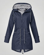 Women’s Water-Repellent Hooded Raincoat – Lightweight Adjustable Parka for Commuting and Travel