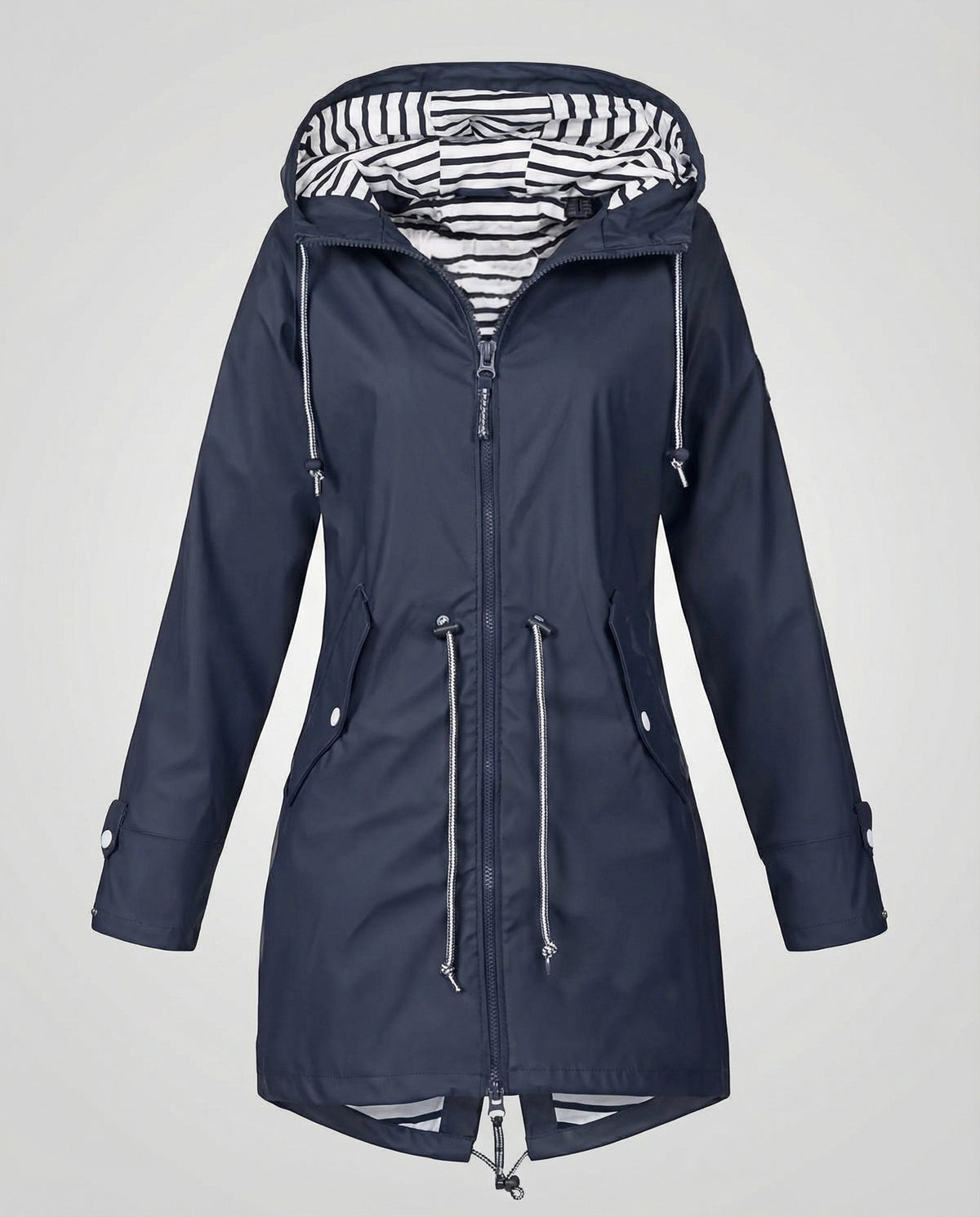 Women’s Water-Repellent Hooded Raincoat – Lightweight Adjustable Parka for Commuting and Travel